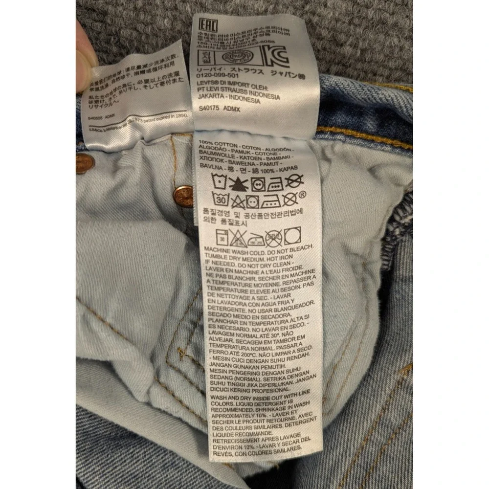 Levis‎ 501 Original Fit Jeans Mens 60x30 Big Tall Button Fly Light Wash Denim